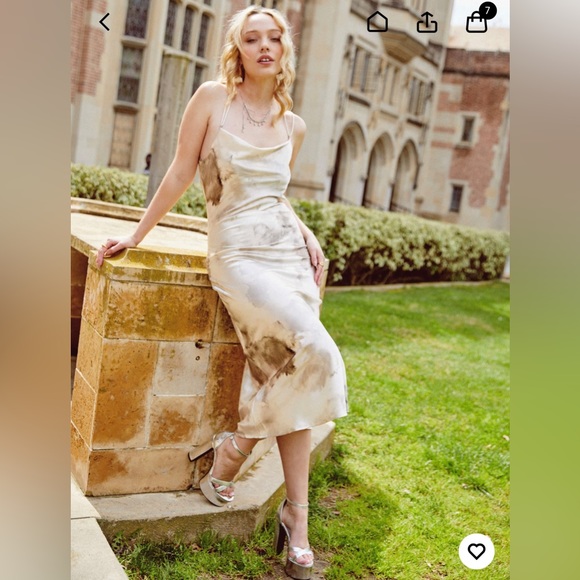 NEW! PLUS SIZE Cider Watercolour Cowl Neck Dress - Picture 3 of 7